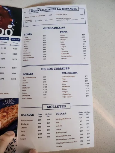 Menú La Estancia Foto 2